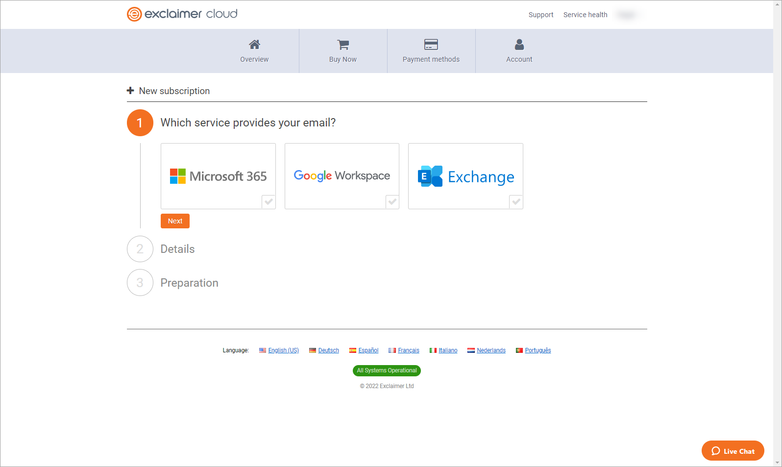 Creating A New Exclaimer Cloud Subscription – Exclaimer Knowledge Base